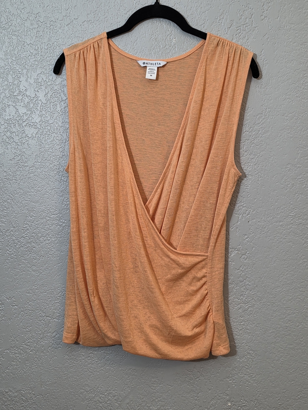 Athleta Breezy Wrap Sleeveless Tank‎ Coral Peach Womens Medium Lightweight
